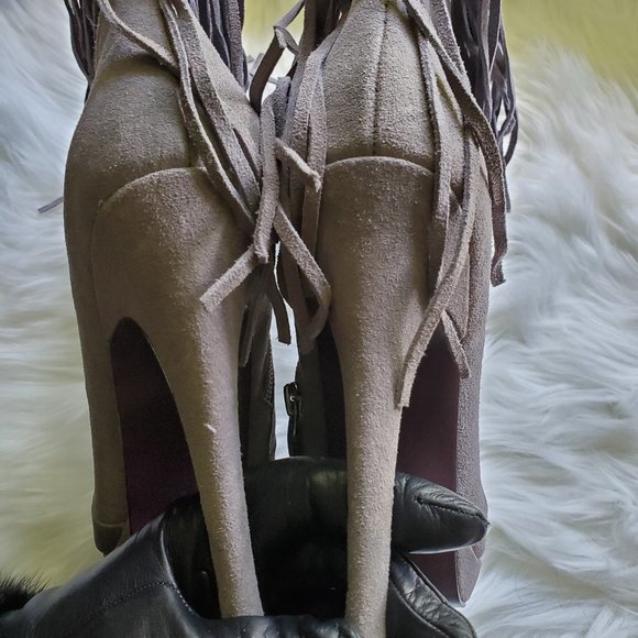 Dan Sara New High Heeled Fringe 100% leather Ankle Boots - Picture 5 of 5
